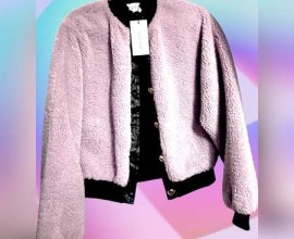 NWT Jules Kae Lavender Teddy Jacket Junior Large for Sale