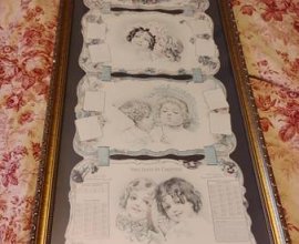 ANTIQUE CALENDAR with GOLD FRAME